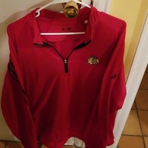 Chicago Blackhawks 1/4 zip Adidas  pullover XL
